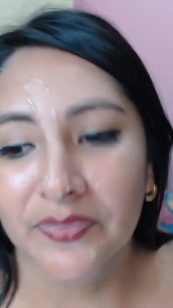 Emotional moment from "A hot threesome with my husband and my best friend where I let him fill his face with cum and clean"