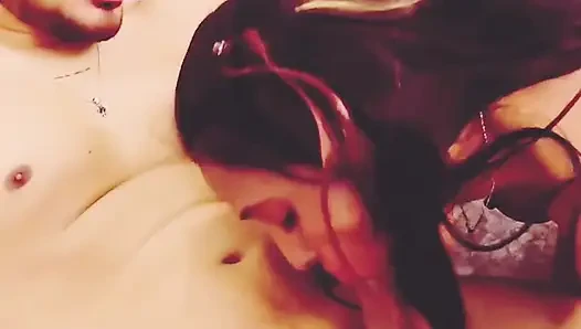 Aman licked Monica's and drained the water