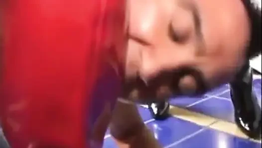 Crossdressed man gets punished by two hotties