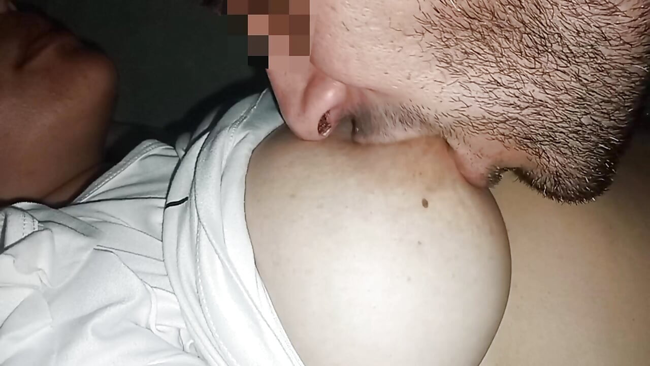 Sucking my wife's nipples on her clothes, I can't get over my addiction to her big natural breasts