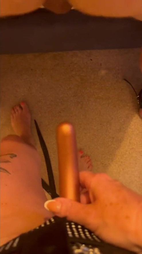 POV - Dominant Femdom wife Mistress X takes her slave husbands pegging virginity | Clip 1
