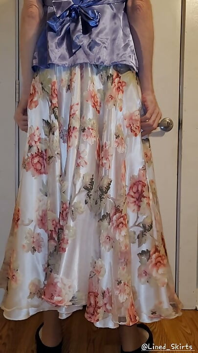 Slippery smooth satin layers underneath my skirt