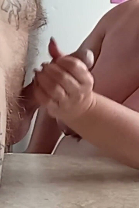 cum after masturbating my dick with a milf