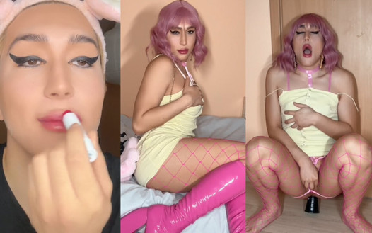 Feminización, maquillaje, travesti mariquita para tu padrastro