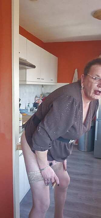 Enjoying a cigar while enjoying my dildo