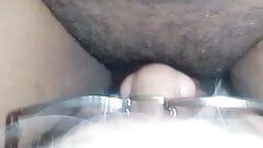BLOWJOB Mature with glasses gives blowjob to young cock