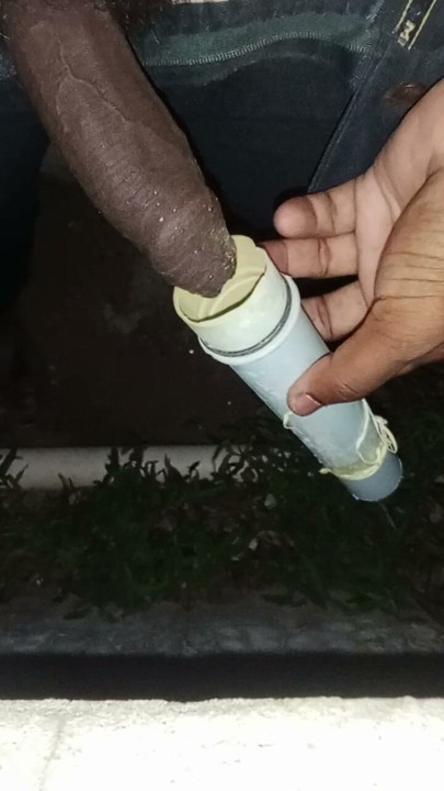 Mastrubation with pipe