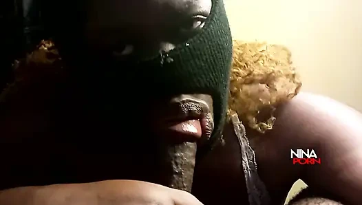 Ebony Gives the Best Blow Job and Get a Hard Doggy Fuck