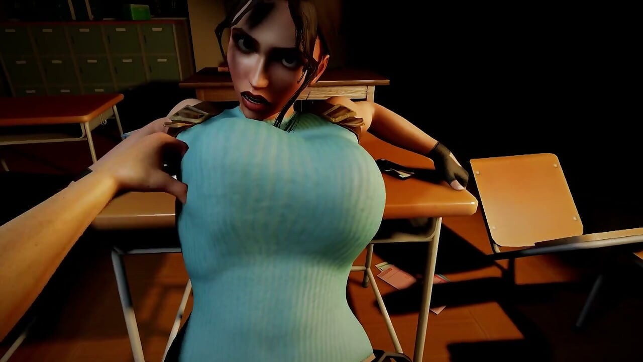 Klasik lara croft kovboy kıza biniyor - tomb raider parodisi