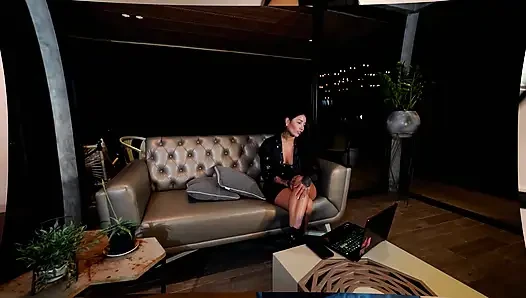 Tattoo artist sex addict fucks her client on the studio couch and swallowing his milk