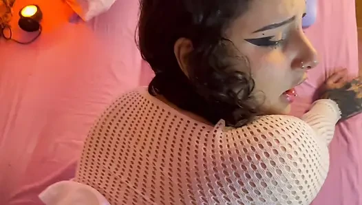 Colombian gothic slut bitch fucks her stepbrother until she makes him cum in her big ass