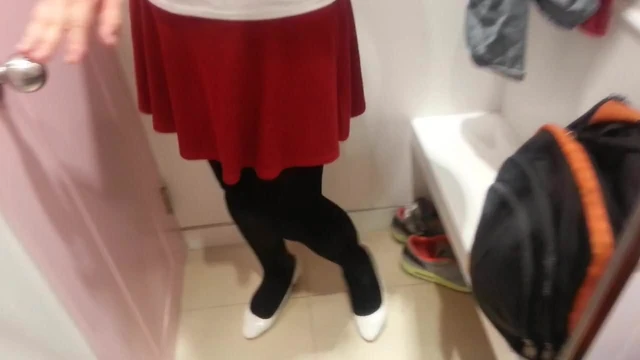 White Patent Pumps with Black Pantyhose Teaser 23
