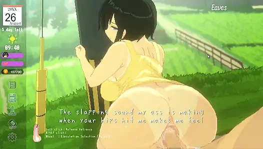 Hentai game - eine vollbusige landschaft in einer mit leidenschaft gefüllten sommerszene