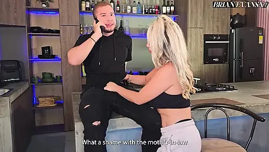 Hot Colombian Blonde STEPMOTHER Tatiana Alvarez Fucks Brian Evansx in the Kitchen