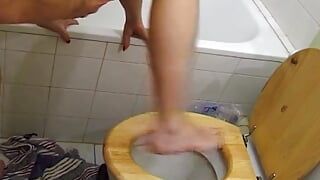 Superb French babe fucked in the bathroom