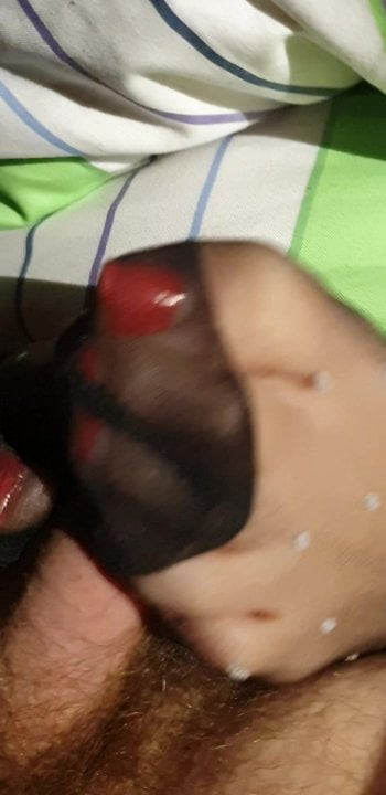 Footjob cum