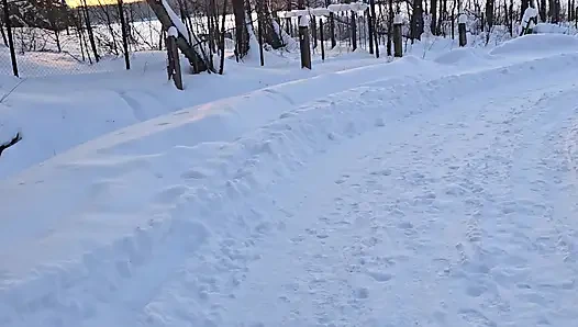 A stranger in the winter forest