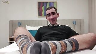 Padrastro gay - la oficina en línea - atrapado masturbándose durante una reunión en línea con mi jefe!