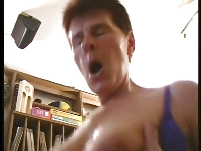 Ugly grandma with boy haircut fucks a handsome boy