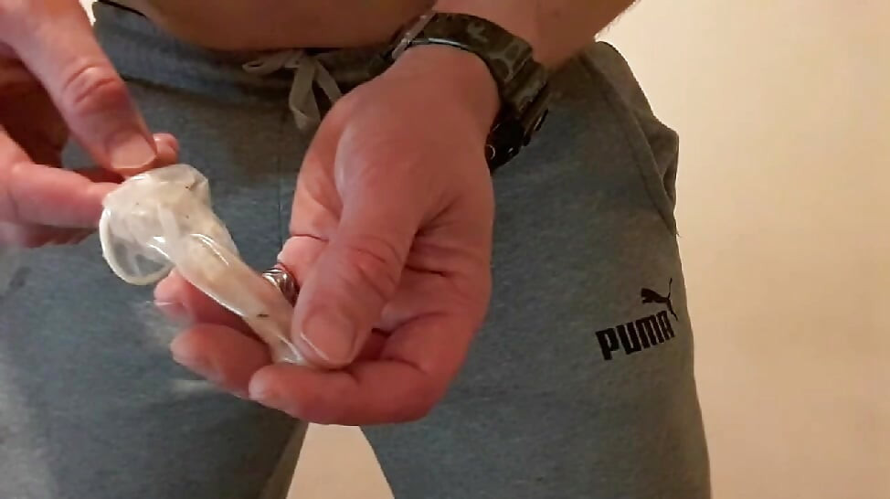 Found this used condom in park - saved it & loaded my hole with the cum