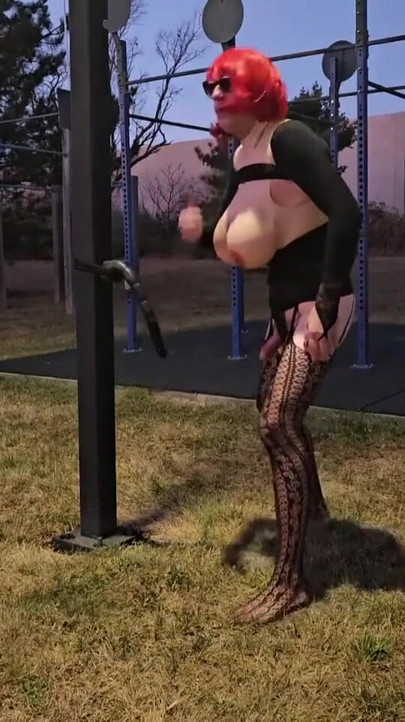 Memorable moment from "DeeDeeSlut69 Outside the Office showing outfits"