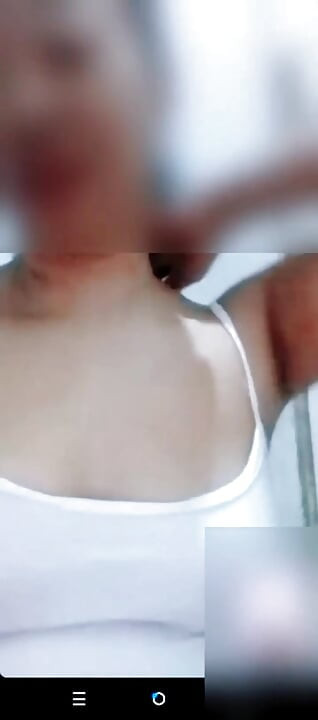 Video Call with My Friend's Wife Was Given Natural Big Breasts