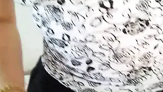 Married woman giving blowjob and taking cum from neighbor in construction