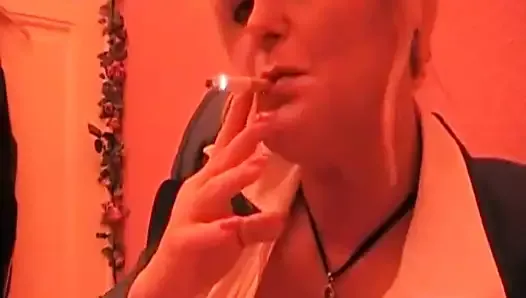 Blonde Cougar smoking