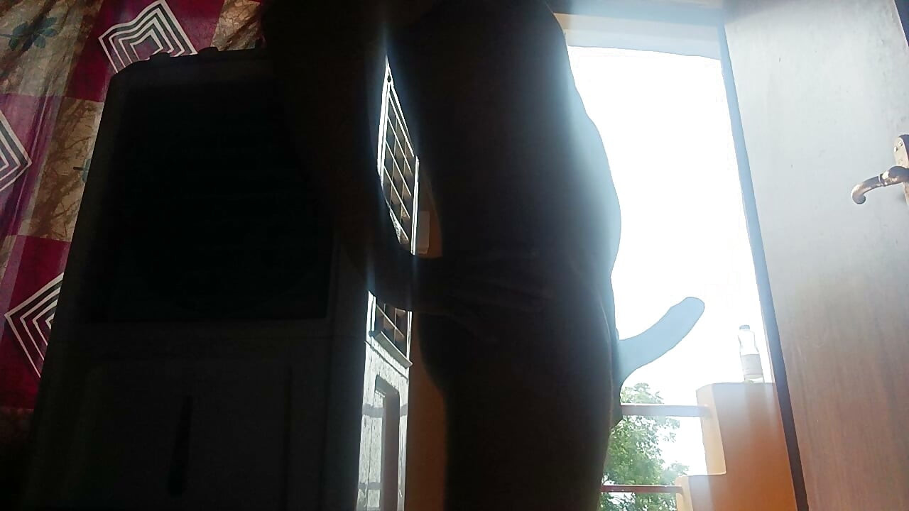 Outside Balcony Masturbated Huge Cock