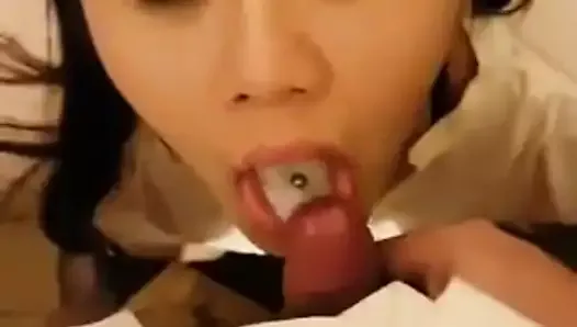 SG Chinese cum in mouth