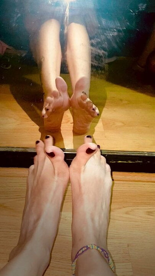 Wiggling my toes in the mirror