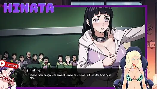 HINATA the TEACHER of the academy. She unzips her and exposes her breasts. Shinobi Secrets 14