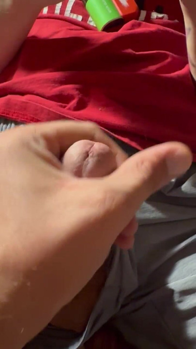 Neighbor playing with my cock