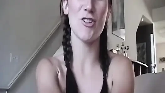 Brunette MILF Gives Sloppy Wet Blowjob with Dripping Saliva
