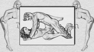 Erotic Drawings of  Marc Blanton - Nymphs and Satyr