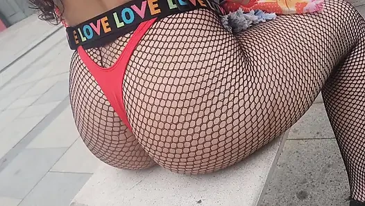 Hot girl showing off at Brazil's street carnival