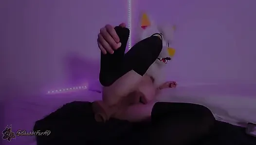 Horny Boy Shows Socks and Gets Fucked by Dildo