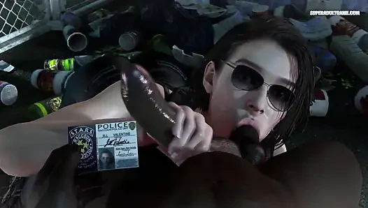Jill valentine dientot habis-habisan di sel - animasi 3d