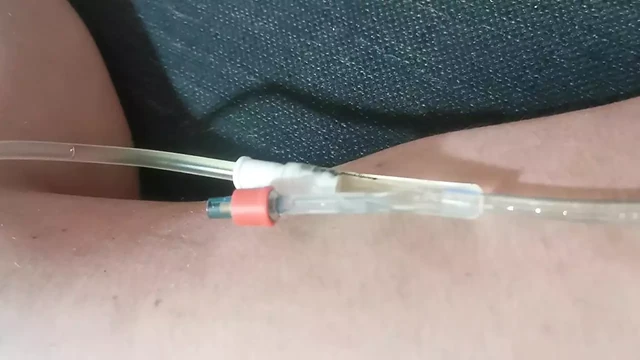 Jerking off with catheter