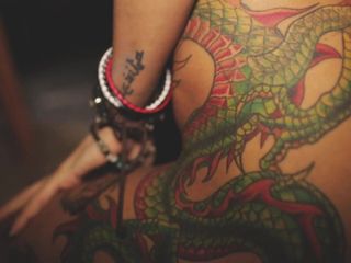 artsy naked tattoo-girl
