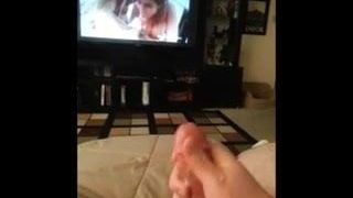 Living Room Jack Off and Cum to Porno