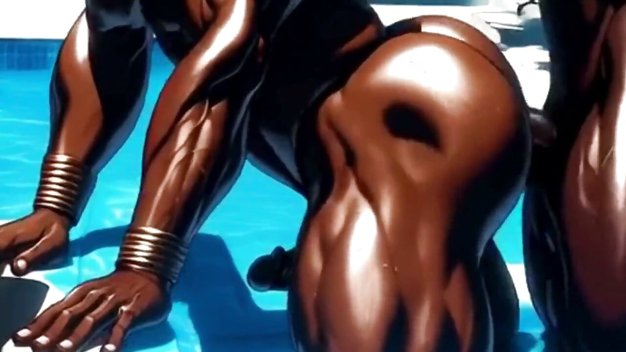 Sexo Anal Gay Com Dois Homens Negros Na Piscina De Um Hotel De Luxo. Yaoi Hentai Animação.
