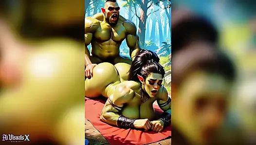 Kalın kadın ork büyük ork yarağa tapıyor - sert anal pound pmv (4k ai animasyonlu)
