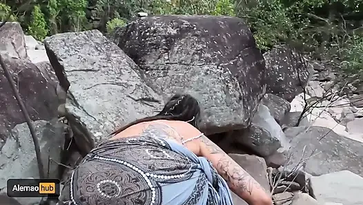 Dreadhot's Wet Pussy Gets Fucked Under the Waterfalls