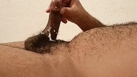 Soft jerk of a pretty brown cock