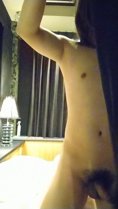 A cross-dressing boy masturbates by changing into full-body tights | Clip 1