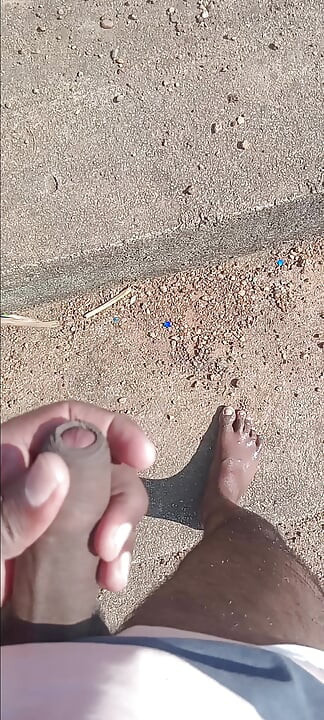 Water and open air feeling awesome for mastarbaring