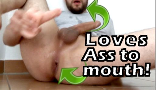 ASS TO MOUTH DILDO Masturbation with Moaning and Cum Sucking
