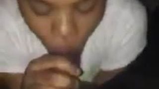 Black girl sucking bbc with style