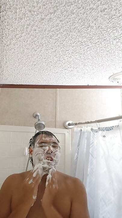 Cleaning Up in the Tub Bathing Solo and Rinsing Off